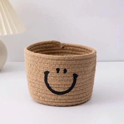 Happy Face Woven Storage Basket - A-1 Thread Vault