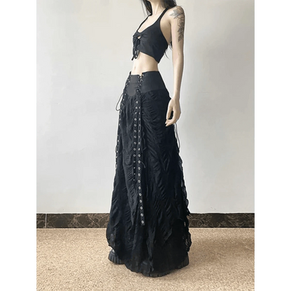 Harajuku Lace Bow A-Line Skirt - A-1 Thread Vault
