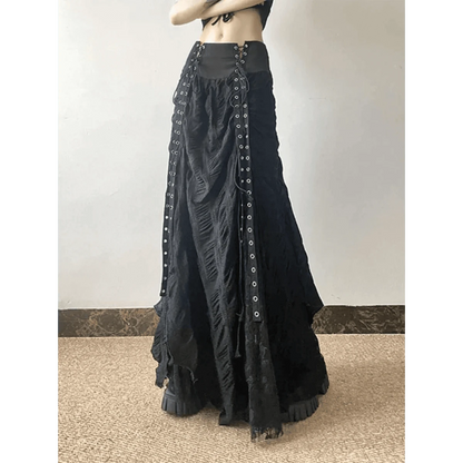 Harajuku Lace Bow A-Line Skirt - A-1 Thread Vault