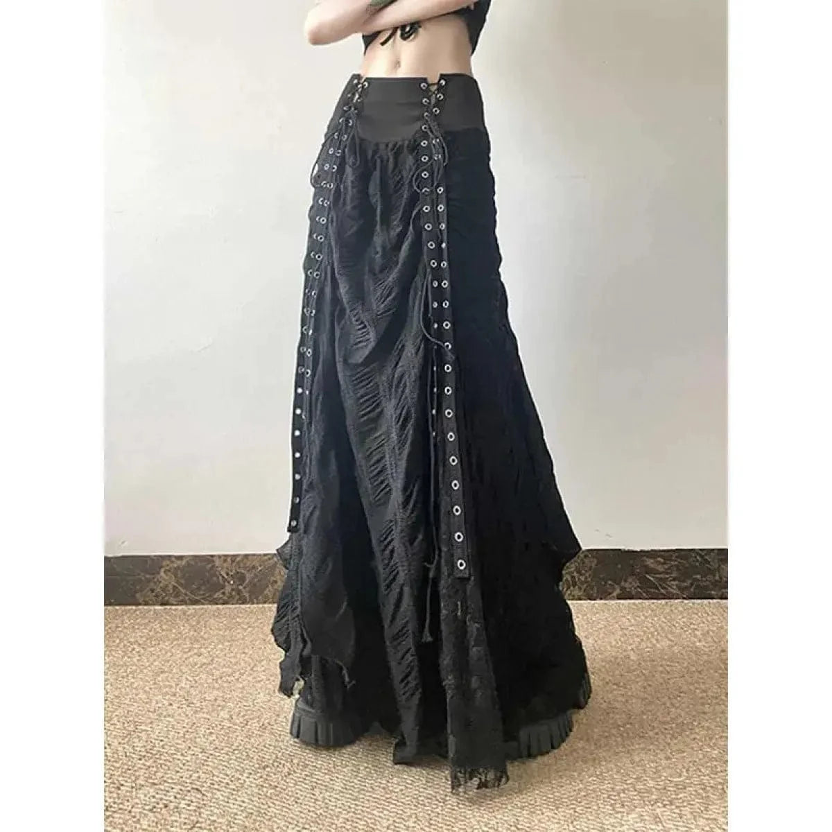 Harajuku Lace Bow A-Line Skirt - A-1 Thread Vault