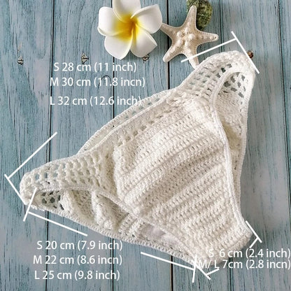 Have Lining Chest Pad Micro Bikini Set Women Crochet Sexy Swimsuit Solid Bikini Backless Swimwear Low Waist Bathing Suit Female - A-1 Thread Vault