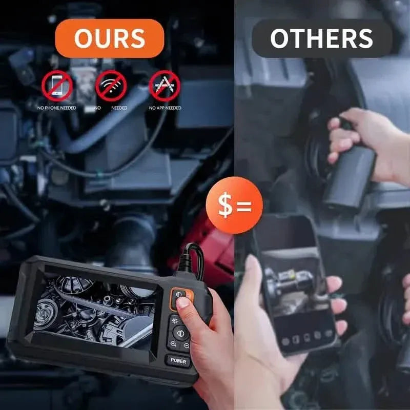 HD 1080P Borescope with 4.3" LCD Screen - Waterproof, Rechargeable Endoscope Camera - A-1 Thread Vault
