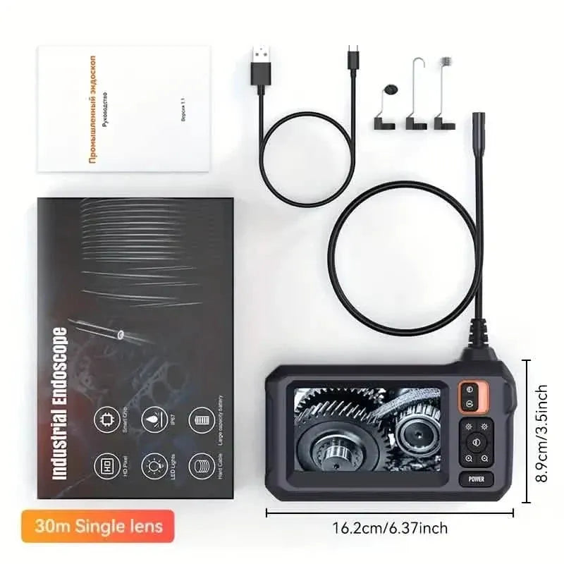 HD 1080P Borescope with 4.3" LCD Screen - Waterproof, Rechargeable Endoscope Camera - A-1 Thread Vault