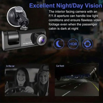 HD 1080P Car Dual Camera with IR Night Vision Loop Recording 2" IPS Screen - A-1 Thread Vault