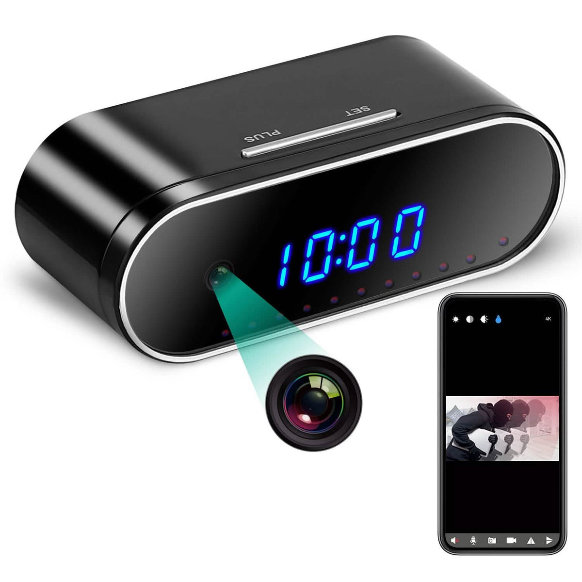 HD 1080P Wi-Fi Alarm Clock Camera - A-1 Thread Vault