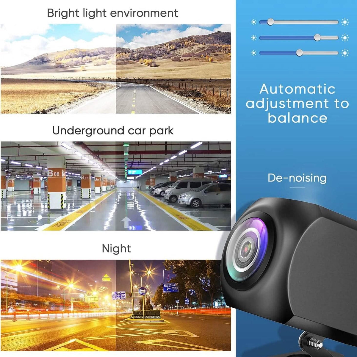 HD Backup Camera, Metal Housing 170 Degree Wide View Angle License Plate Rear View Camera (Refurbished) - A-1 Thread Vault