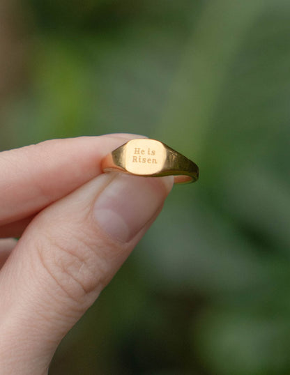 He Is Risen Signet Ring - A-1 Thread Vault