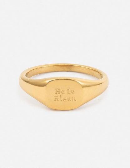 He Is Risen Signet Ring - A-1 Thread Vault