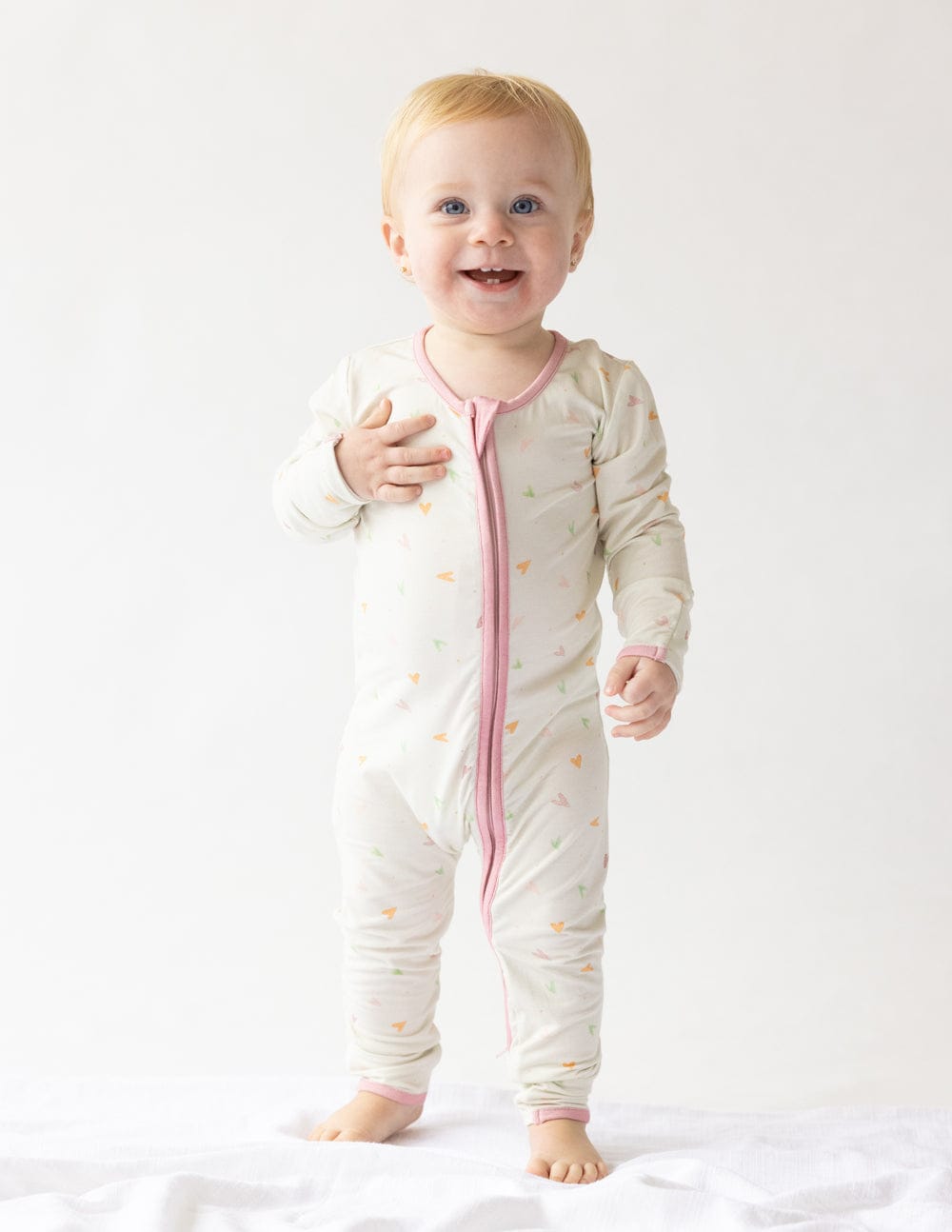 Heart Bamboo Convertible Footed Onesie - A-1 Thread Vault