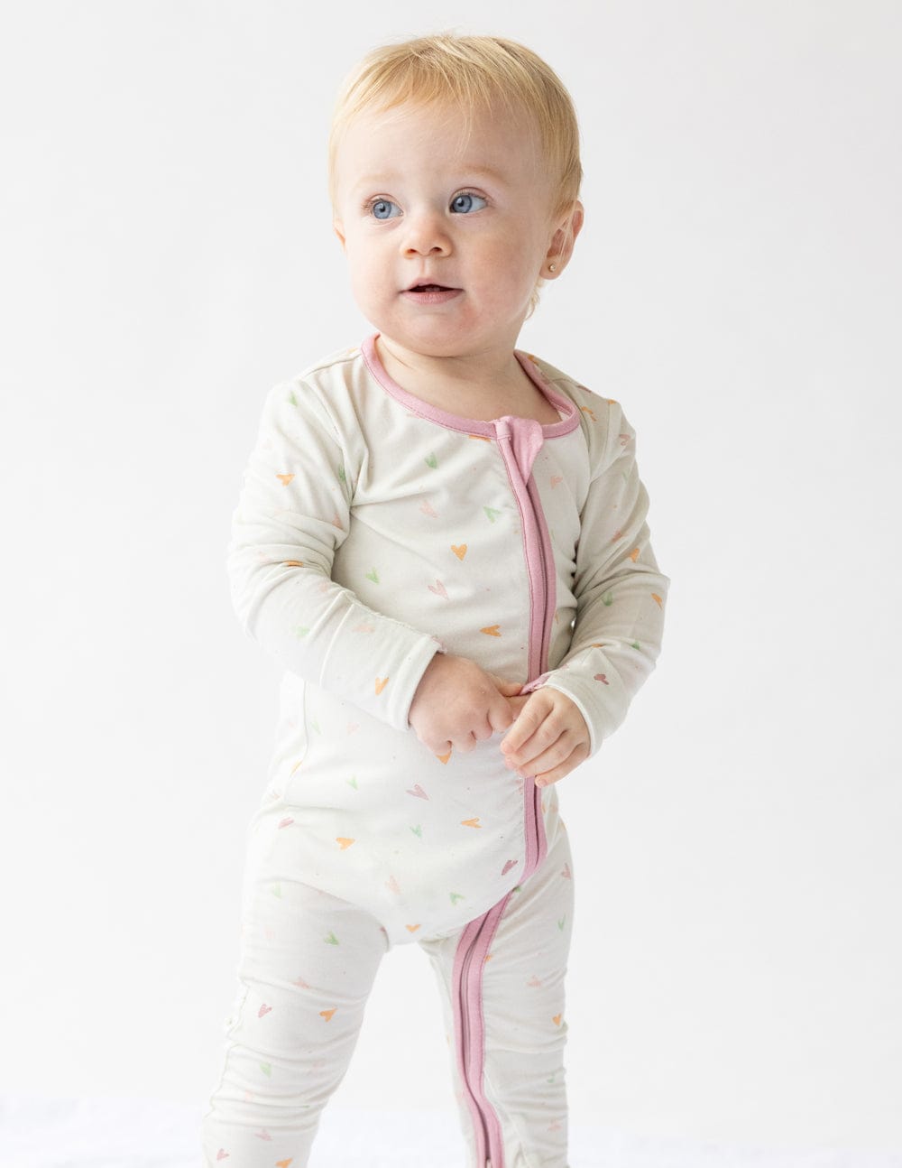 Heart Bamboo Convertible Footed Onesie - A-1 Thread Vault