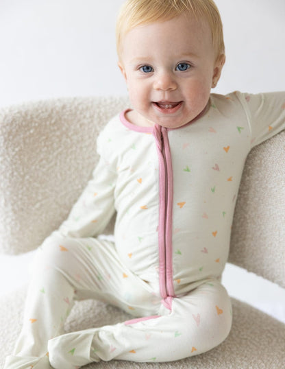 Heart Bamboo Convertible Footed Onesie - A-1 Thread Vault