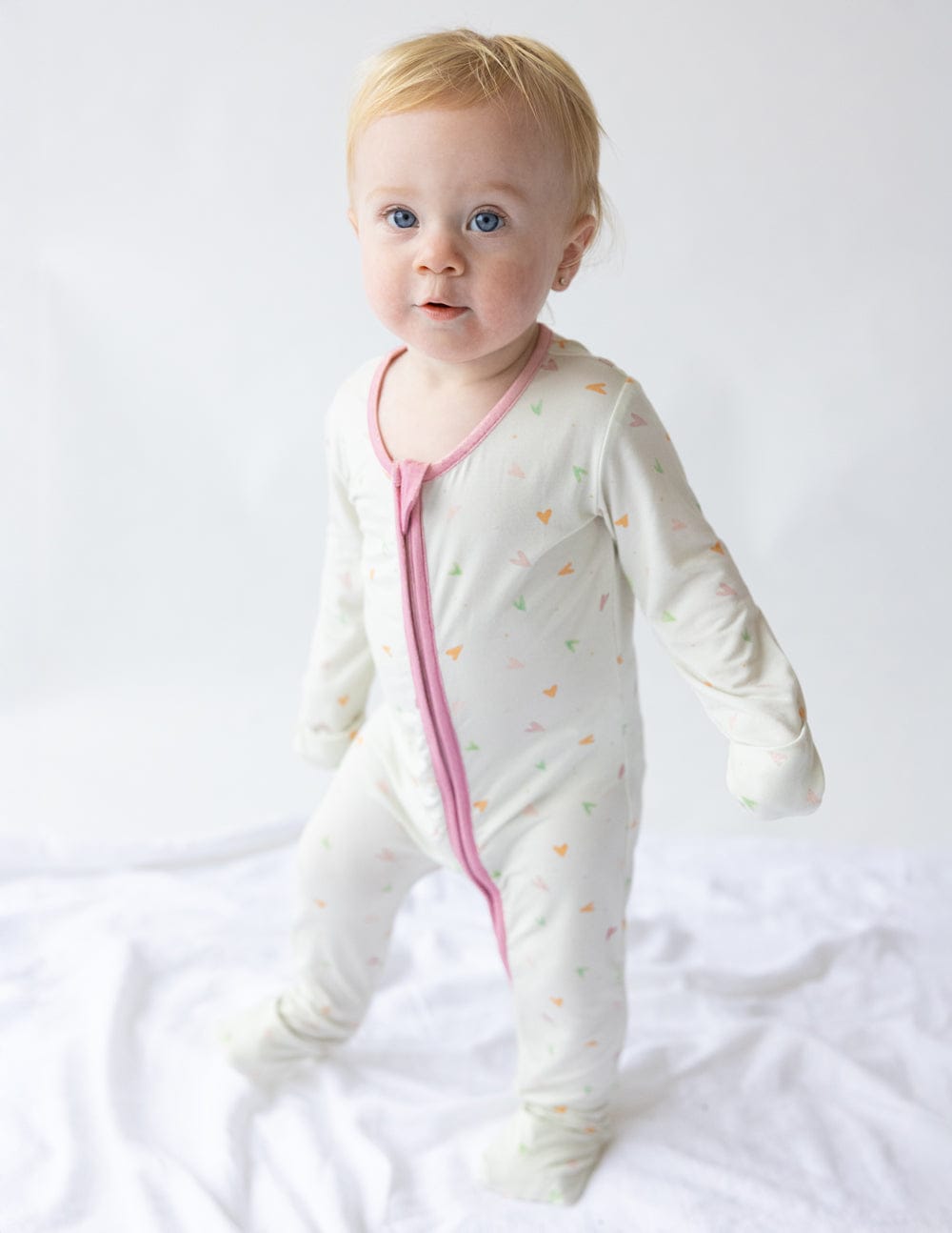 Heart Bamboo Convertible Footed Onesie - A-1 Thread Vault