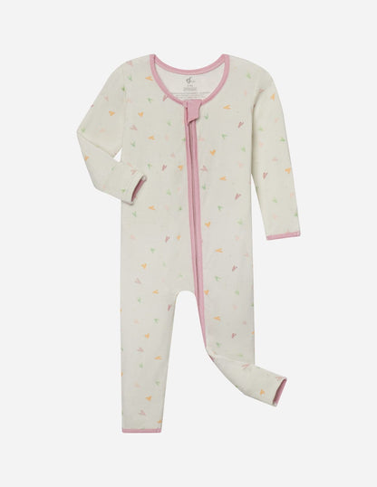 Heart Bamboo Convertible Footed Onesie - A-1 Thread Vault