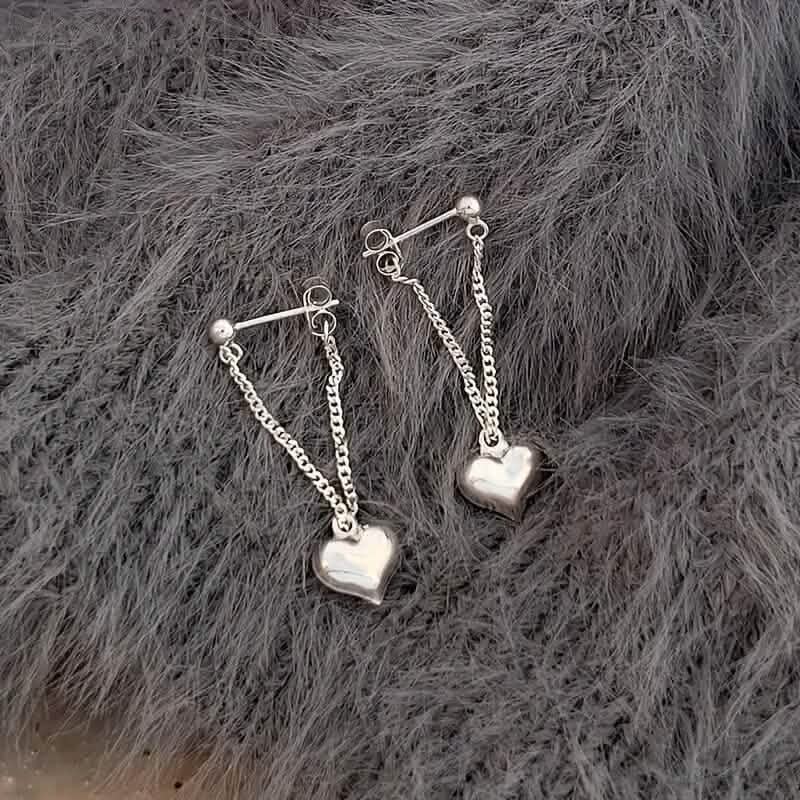 Heart-Shaped Dangle Earrings - A-1 Thread Vault