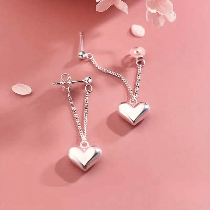 Heart-Shaped Dangle Earrings - A-1 Thread Vault