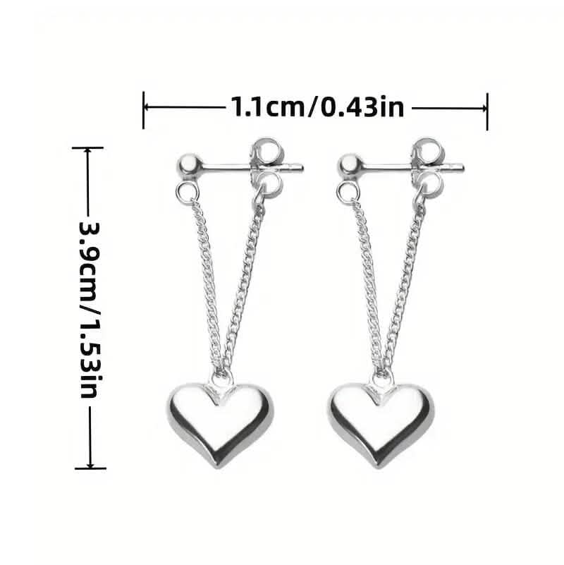 Heart-Shaped Dangle Earrings - A-1 Thread Vault