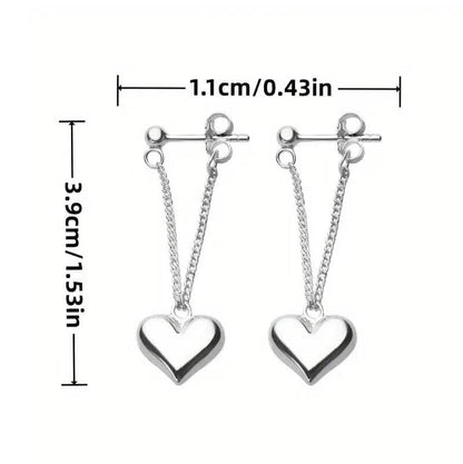 Heart-Shaped Dangle Earrings - A-1 Thread Vault