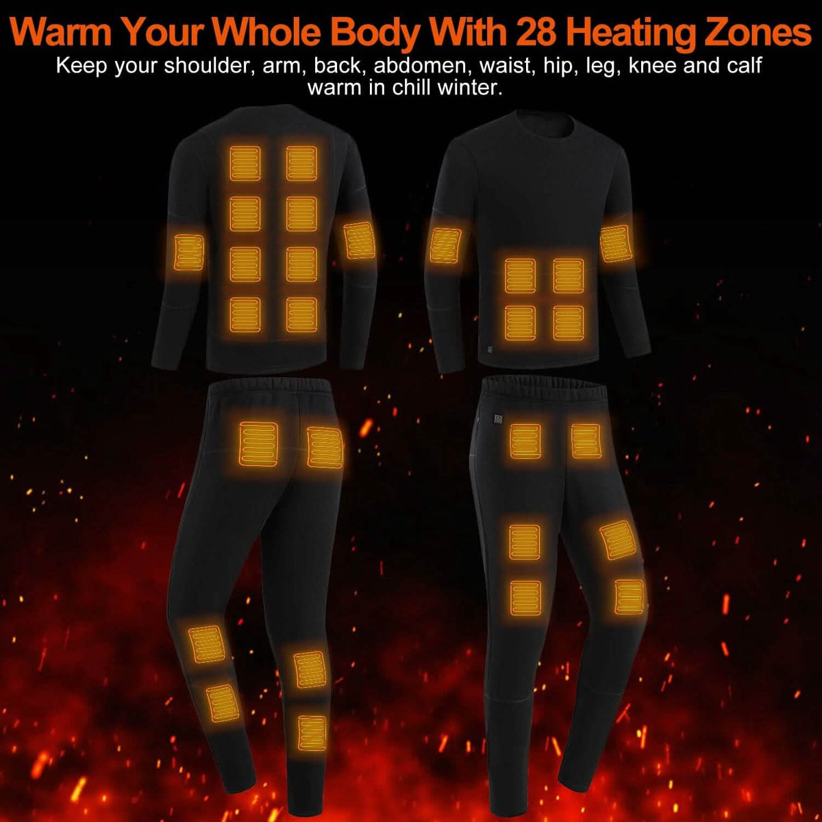 Heated Underwear Long Shirt and Pants Set - A-1 Thread Vault