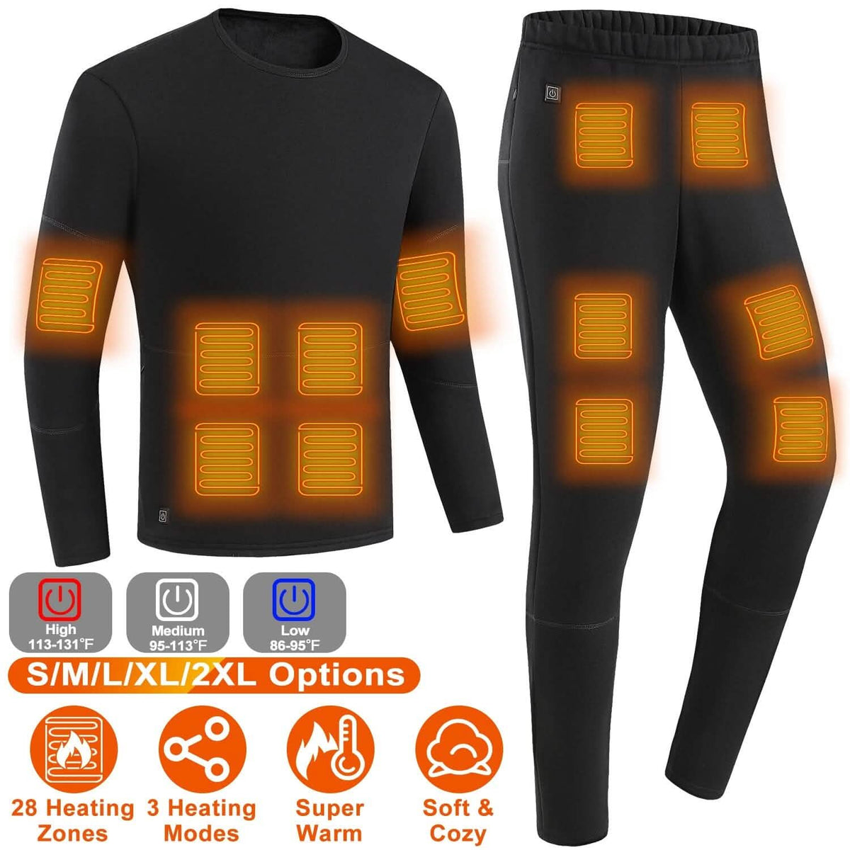 Heated Underwear Long Shirt and Pants Set - A-1 Thread Vault