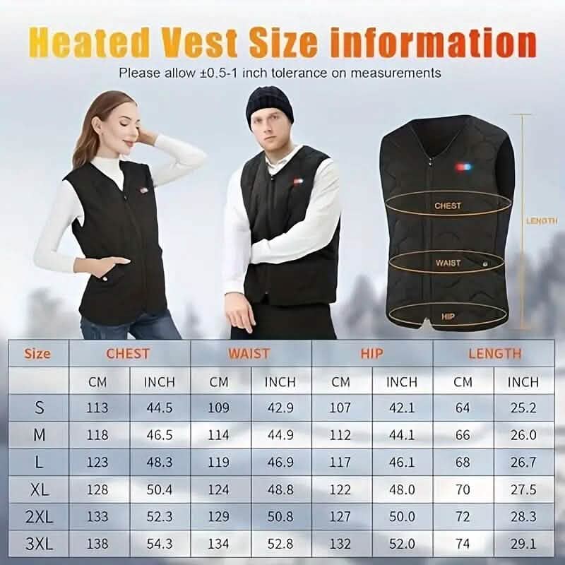 Heated Vest Electric Thermal Warm Jacket - A-1 Thread Vault