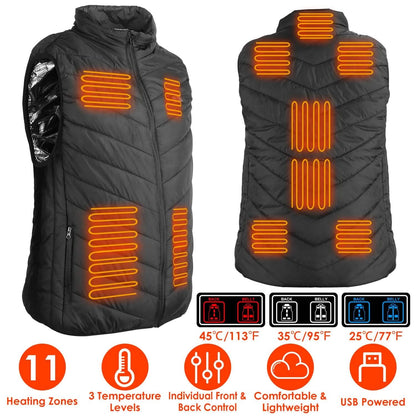 Heated Vest Electric USB Jacket with 3 Temperature Levels - A-1 Thread Vault