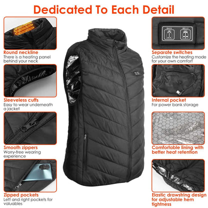 Heated Vest Electric USB Jacket with 3 Temperature Levels - A-1 Thread Vault