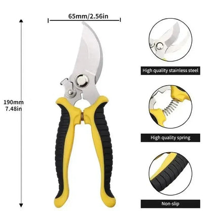 Heavy Duty Pruning Shears with Rust Proof Stainless Steel Blades Handheld Gardening Tools - A-1 Thread Vault