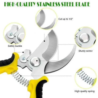 Heavy Duty Pruning Shears with Rust Proof Stainless Steel Blades Handheld Gardening Tools - A-1 Thread Vault