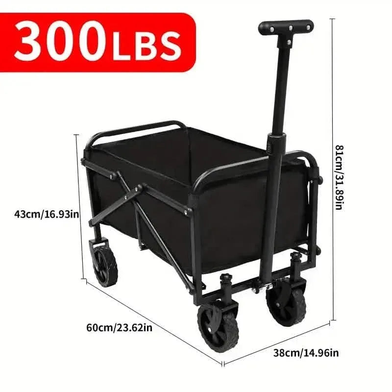 Heavy Duty Utility Portable Foldable Outdoor Beach Garden Wagon Cart with 360° All Terrain Wheels - A-1 Thread Vault
