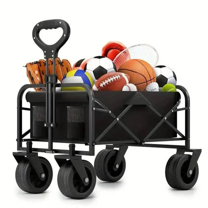 Heavy Duty Utility Portable Foldable Outdoor Beach Garden Wagon Cart with 360° All Terrain Wheels - A-1 Thread Vault