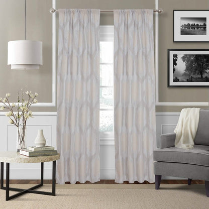 2-Piece Set: Hexagon Strié Window Curtain Panel Pair - A-1 Thread Vault