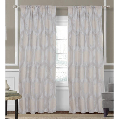 2-Piece Set: Hexagon Strié Window Curtain Panel Pair - A-1 Thread Vault