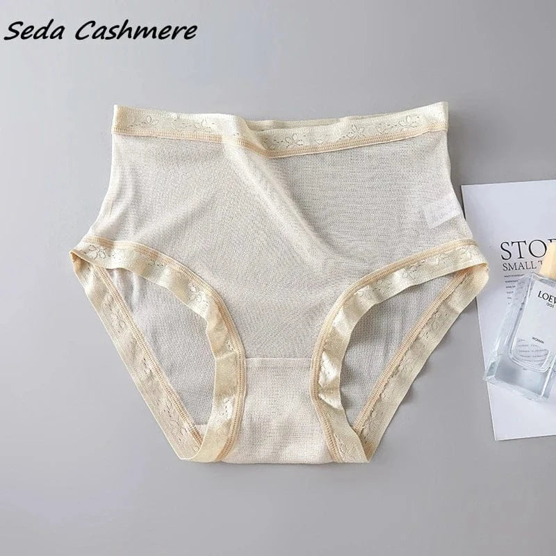 High-grade 100% mesh silk women's briefs Summer Autumn Double bottom breathable, mulberry silk underwear - A-1 Thread Vault