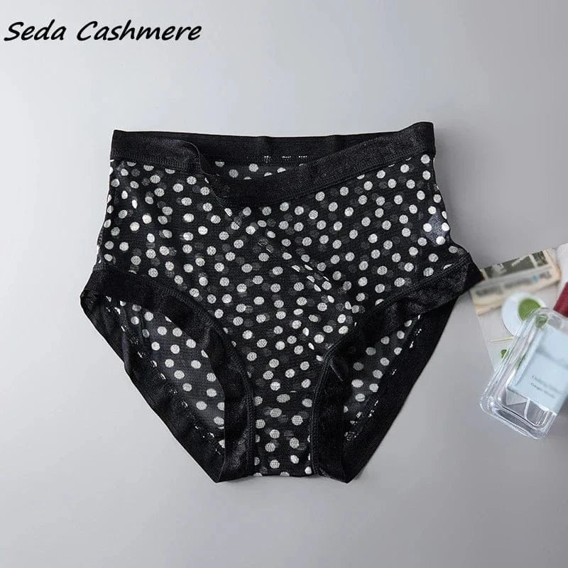 High-grade 100% mesh silk women's briefs Summer Autumn Double bottom breathable, mulberry silk underwear - A-1 Thread Vault