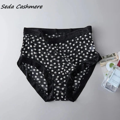 High-grade 100% mesh silk women's briefs Summer Autumn Double bottom breathable, mulberry silk underwear - A-1 Thread Vault