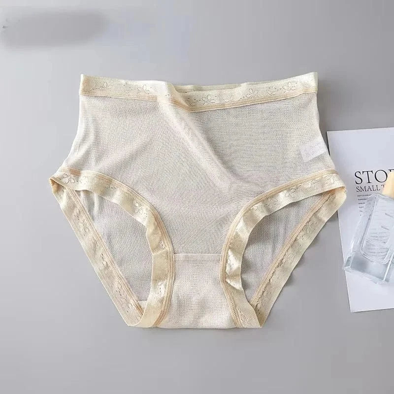 High-grade 100% mesh silk women's briefs Summer Autumn Double bottom breathable, mulberry silk underwear - A-1 Thread Vault