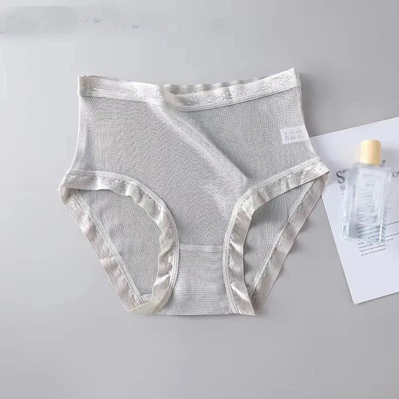 High-grade 100% mesh silk women's briefs Summer Autumn Double bottom breathable, mulberry silk underwear - A-1 Thread Vault