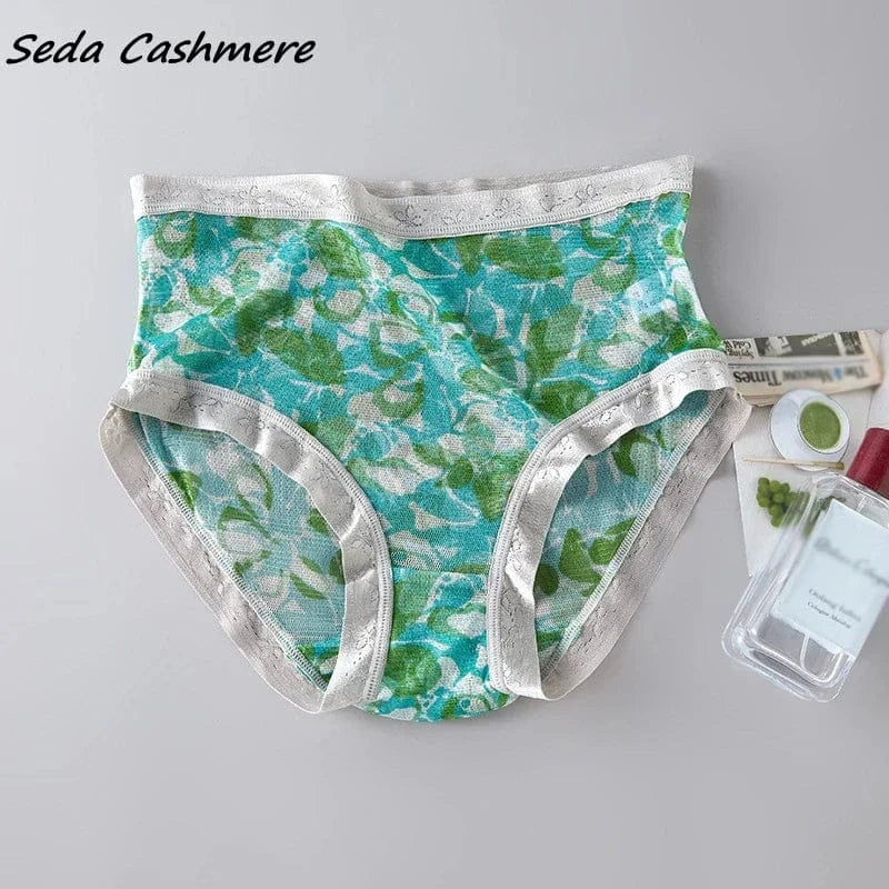 High-grade 100% mesh silk women's briefs Summer Autumn Double bottom breathable, mulberry silk underwear - A-1 Thread Vault