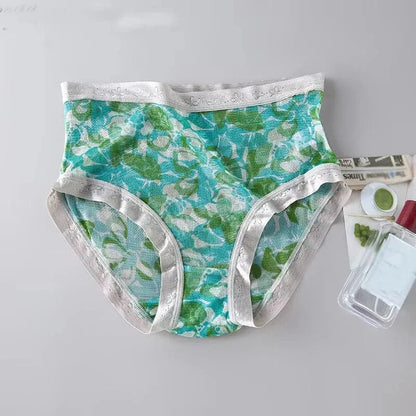 High-grade 100% mesh silk women's briefs Summer Autumn Double bottom breathable, mulberry silk underwear - A-1 Thread Vault