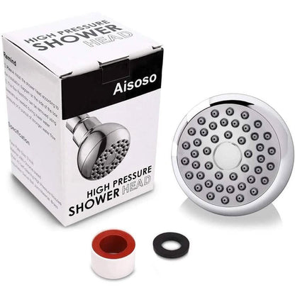 High Pressure Shower Head 3" Anti-clog Anti-leak Fixed with Adjustable Swivel Brass Ball Joint - A-1 Thread Vault