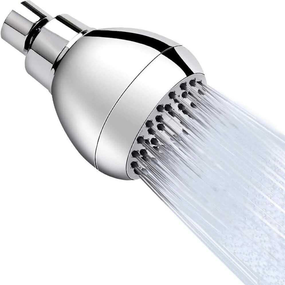High Pressure Shower Head 3" Anti-clog Anti-leak Fixed with Adjustable Swivel Brass Ball Joint - A-1 Thread Vault