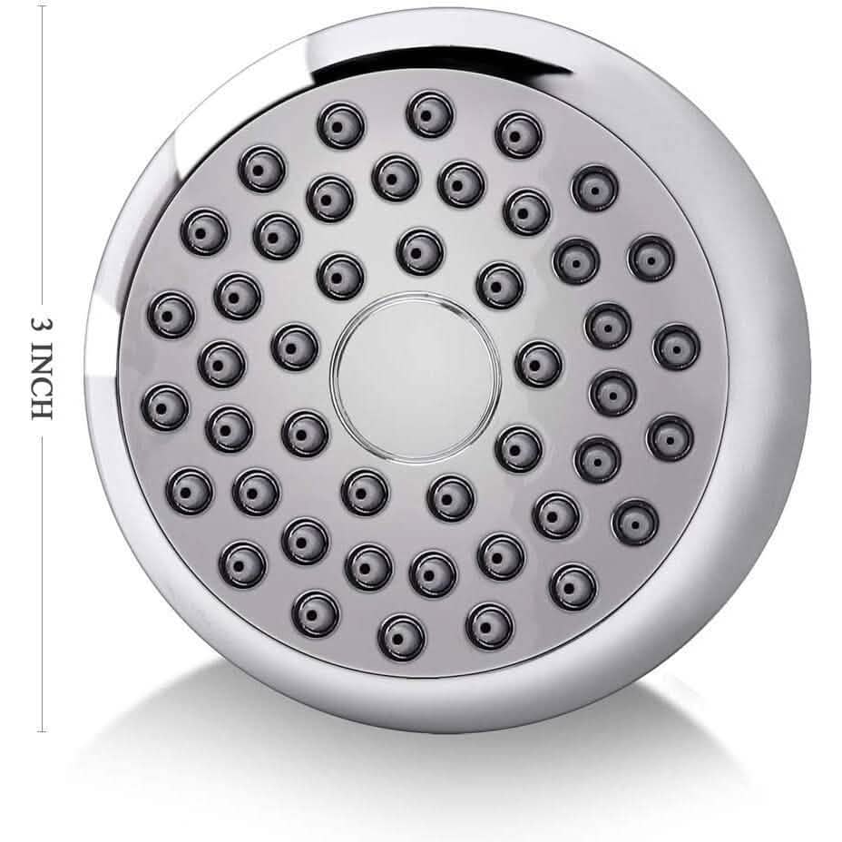 High Pressure Shower Head 3" Anti-clog Anti-leak Fixed with Adjustable Swivel Brass Ball Joint - A-1 Thread Vault