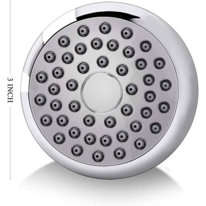 High Pressure Shower Head 3" Anti-clog Anti-leak Fixed with Adjustable Swivel Brass Ball Joint - A-1 Thread Vault
