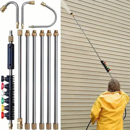 High Pressure Washer Extension Wand, 1/4" Quick Connect Power Washer Lance With 6 Nozzle Tips - A-1 Thread Vault