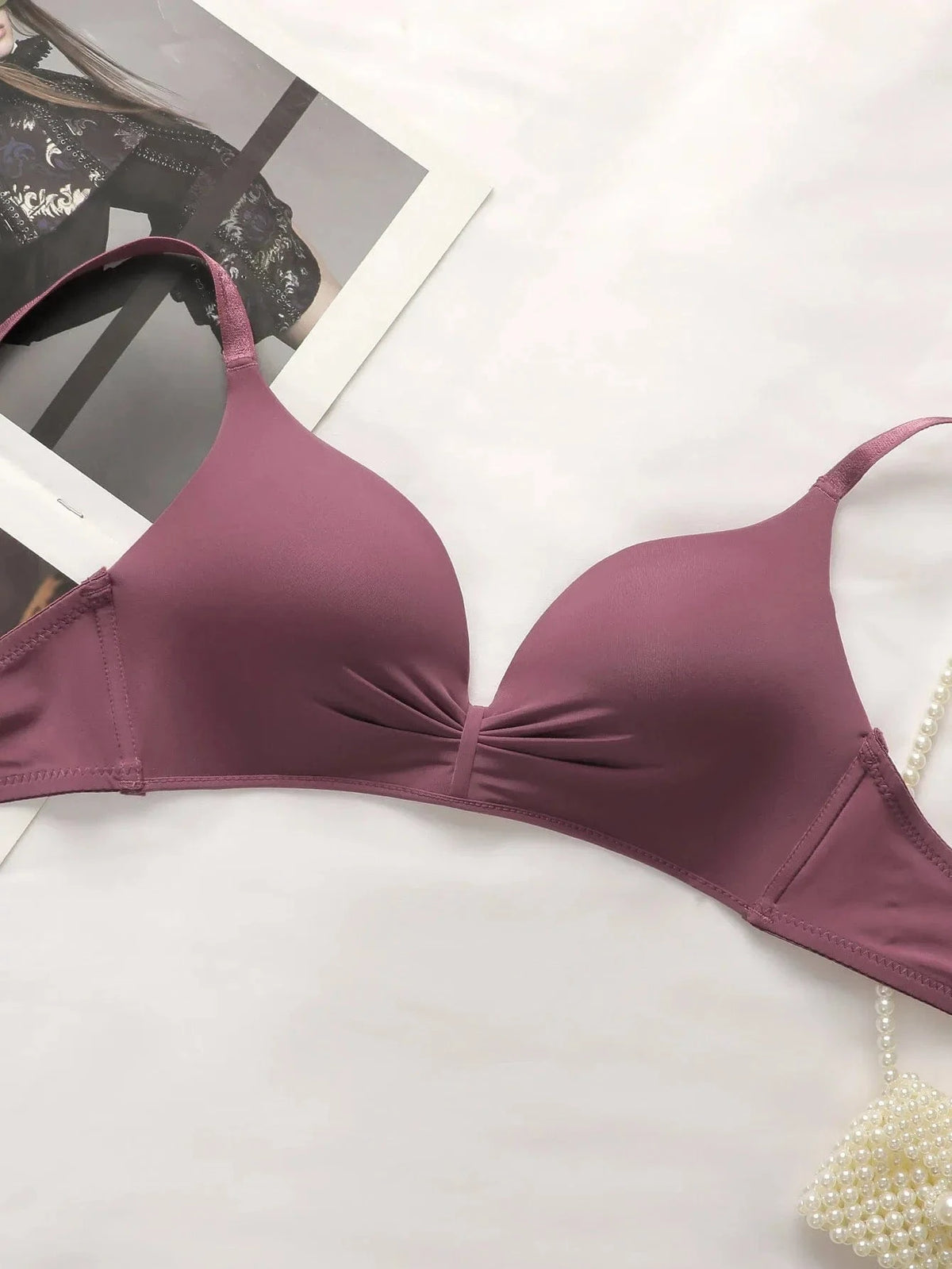 High Quality Hot Selling Sexy Women's Wireless Two-piece Butterfly Solid Color Underwear Women's Lace Underwear Set B2046 - A-1 Thread Vault