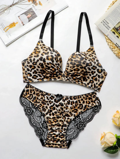 High Quality Hot Selling Sexy Women's Wireless Two-piece Butterfly Solid Color Underwear Women's Lace Underwear Set B2046 - A-1 Thread Vault