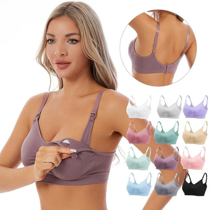 High Quality Maternity Nursing Bras Cotton Breastfeeding Pregnant Underwear Seamless Large Size Breathable Bra Push Up - A-1 Thread Vault