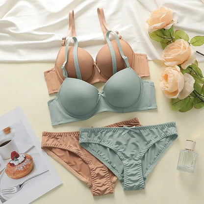 High Quality Sexy Lingerie Set For Women's Lace Up Steel Ring Push Ups 2-piece Set For Daily Underwear Set A2127 - A-1 Thread Vault