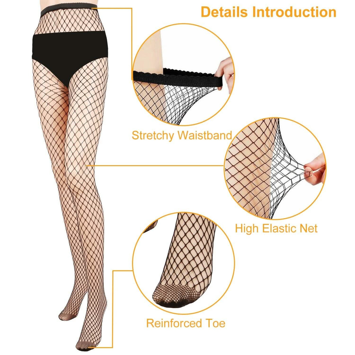 High Waist Pantyhose Stretchy Mesh Hollow Out Stockings - A-1 Thread Vault