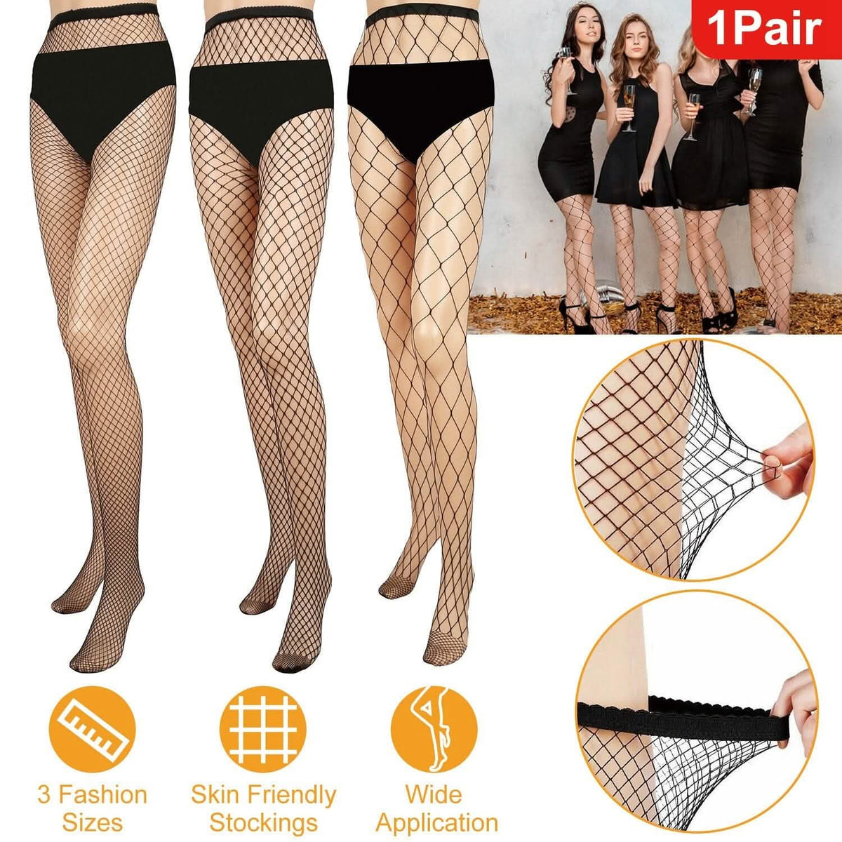 High Waist Pantyhose Stretchy Mesh Hollow Out Stockings - A-1 Thread Vault